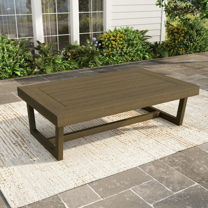 Polett Rectangular Outdoor Coffee Table, Brown