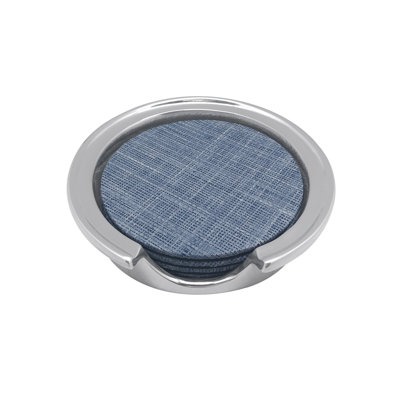 Vinyl Round Coaster Set With Holder