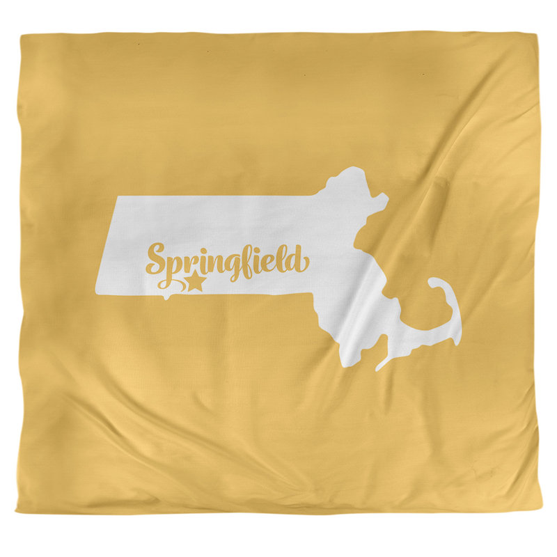 Housse de couette simple Massachusetts, Housse de couette pour très grand lit, Jaune, Microfibre