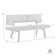 Jeiren 63" Wide Upholstered Dining Bench with Back in Rubberwood and Fabric