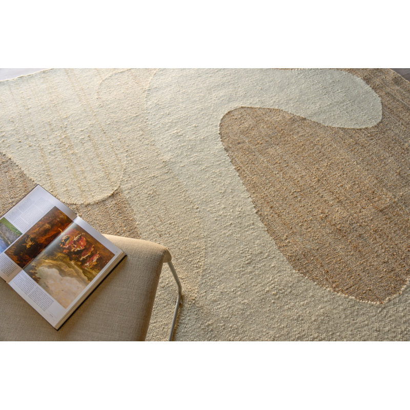 Pompano flatweave Wool/Jute Ivory/Beige Area Rug, 10'X14'