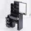 Ensemble de coiffeuse compacte avec tabouret rembourré et miroir coulissant-118032965