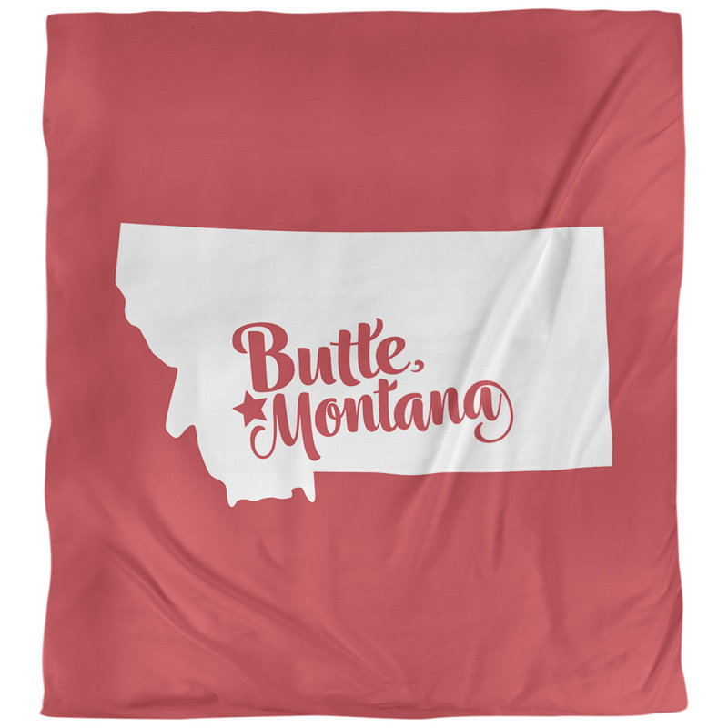 Housse de couette butte montana, Housse de couette pour grand lit, Rouge, Microfibre