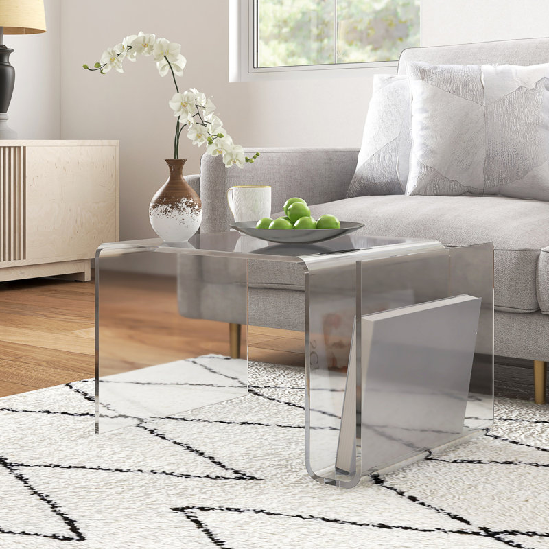 Table de bout en verre transparent