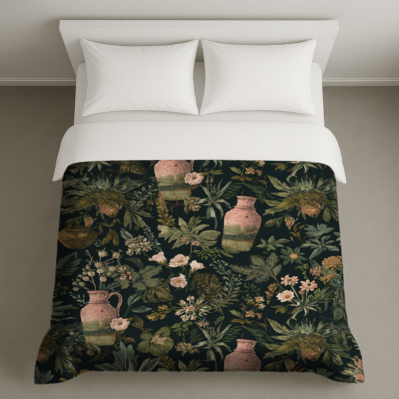 Housses de couette vases floraux rétro, Twin