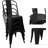 Metal Indoor-Outdoor Chairs Distressed Style Kitchen Dining Chairs Stackable Side Chairs With Back Set Of 4-563561062