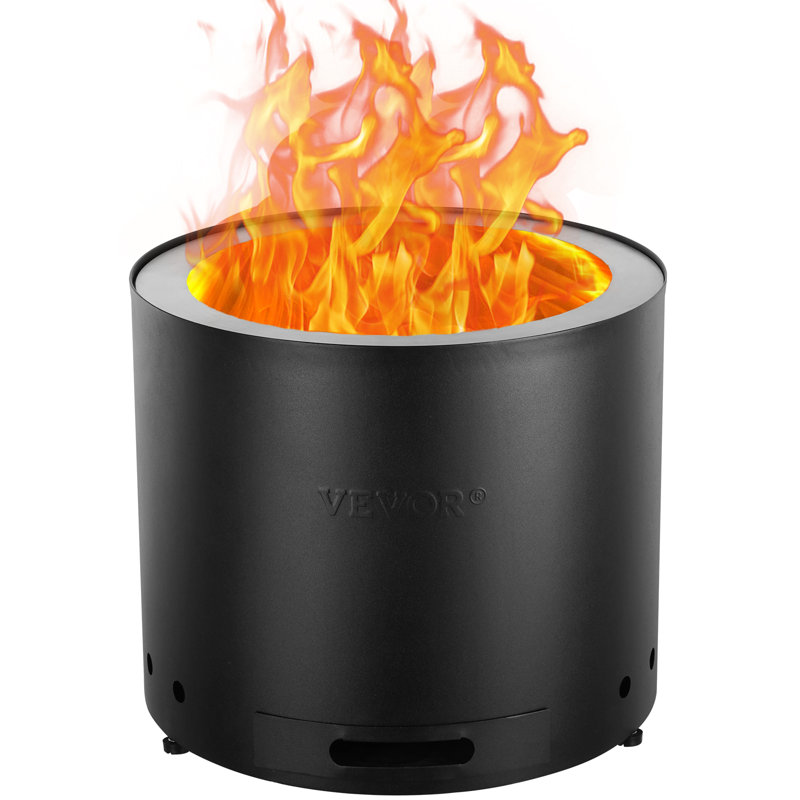 Round Smokeless Outdoor Fireplace, 43.2cm H x 50.8cm W x 53.3cm D