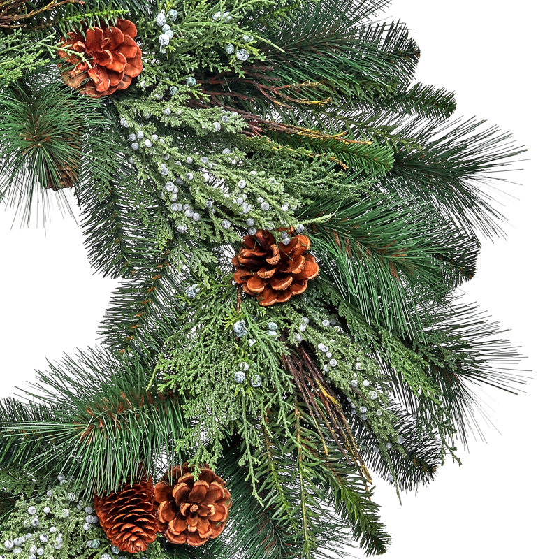 Juniper Pinecones Wreath, 30" H x 30" W x 5.5" D