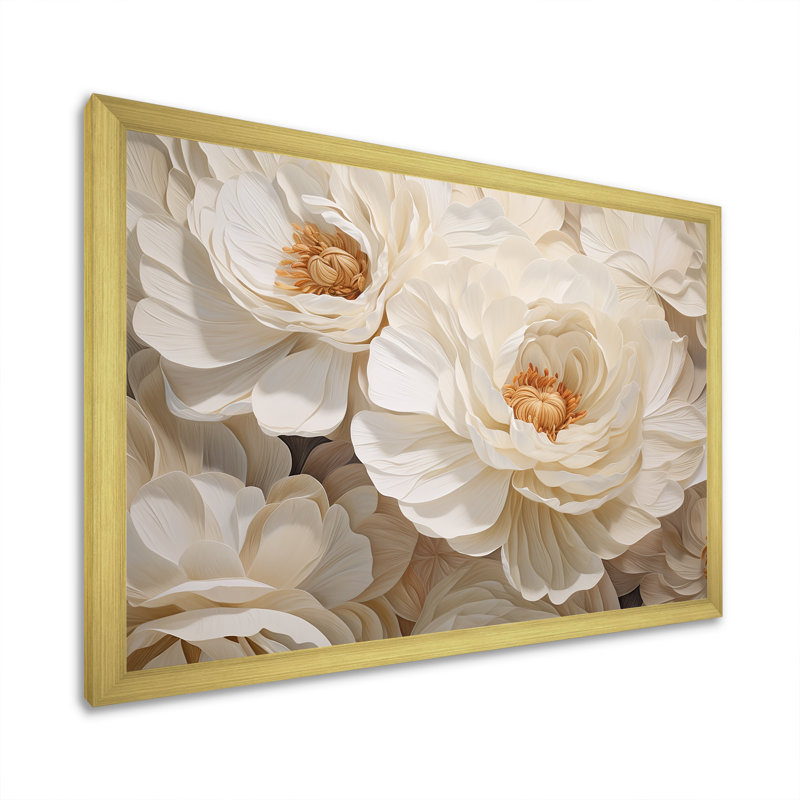 " Ranunculus Radiance Treasure ", Gold Single Picture Framed, 34" H x 44" W x 1.5" D