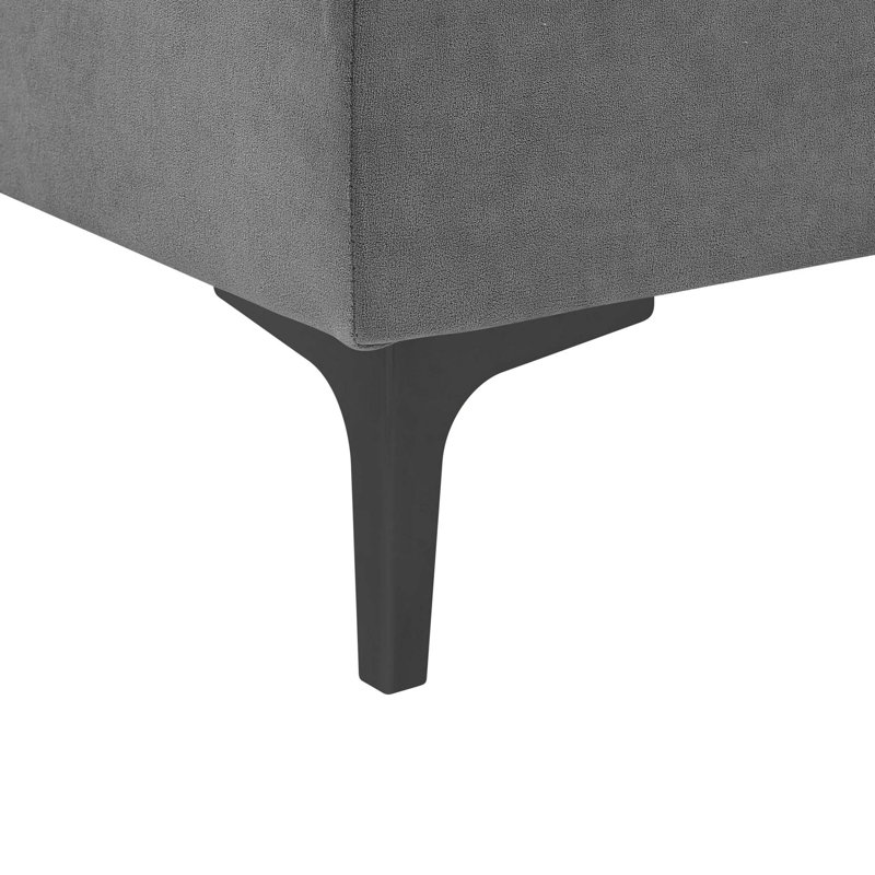 Canapé modulaire en U rembourré de polyester avec pieds en métal, Gris foncé