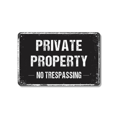 Private Property No Trespassing (2 Pack) 7 Inch x 10 Inch Novelty Aluminum Sign