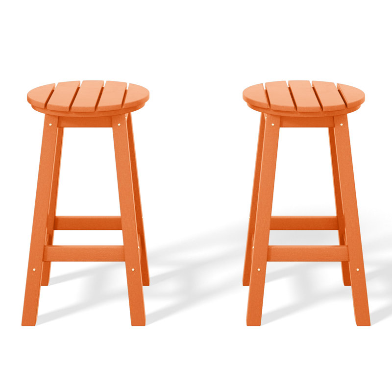 Tabouret de comptoir rond 24 po Laguna, Orange