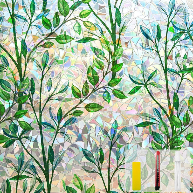 Pellicule de fenêtre adhésive décorative réutilisable non adhésive