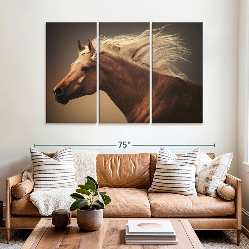 Blonde Chestnut Horse, 42" H x 65" W