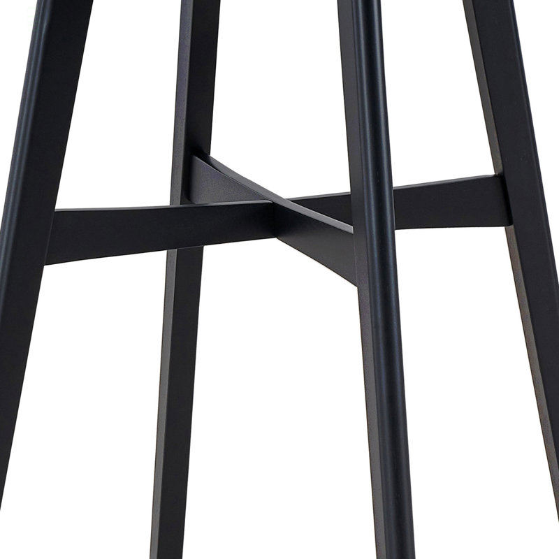Ensemble de 2 chaises de bar en bois, chaises de îlot de cuisine rembourrées et modernes, tabouret à hauteur de comptoir avec dossier, chaises en bois avec repose-pieds pour pub, salon, restaurant, noir