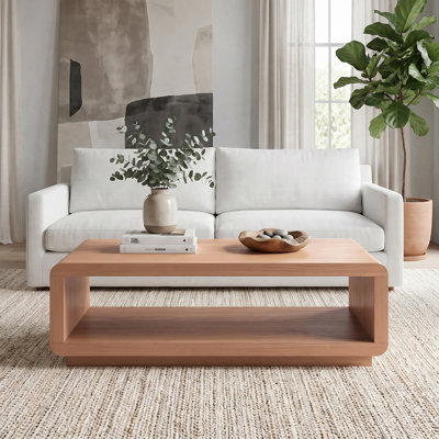 Table basse rectangulaire en chêne brun de 47 po de largeur Lonni