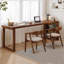 Bureau rectangulaire en bois massif noyer-108841195