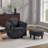 Chenille Swivel Accent Chair with Ottoman-1778469387
