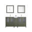 Ensemble de meuble-lavabo autoportant à double cuve 72 po avec plateau en céramique et miroirs assortis Brescia-107174025