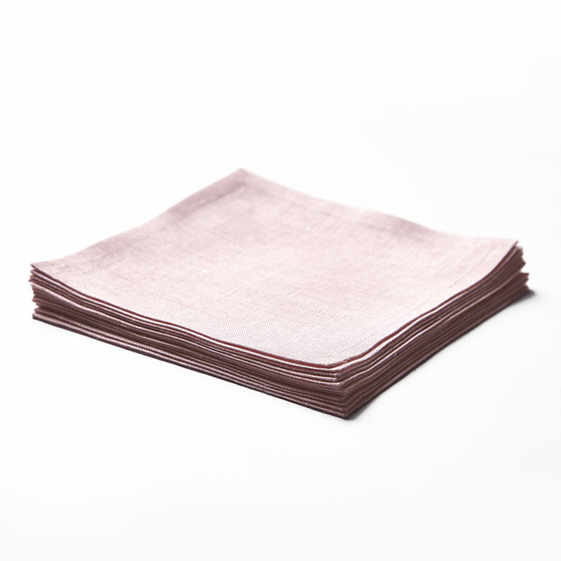 100% Pure Linen Cocktail Napkins - Athena, Bubblegum Pink