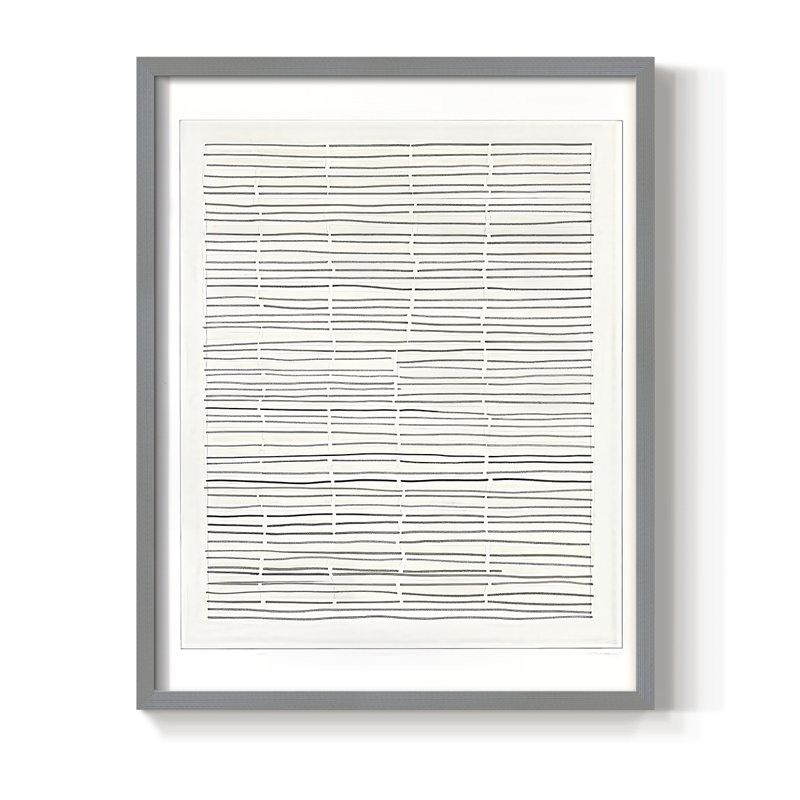 Impression abstraite encadrée CXCII - prête à être accrochée - fabriquée aux États-Unis, H 10 po x l 8 po, Gris