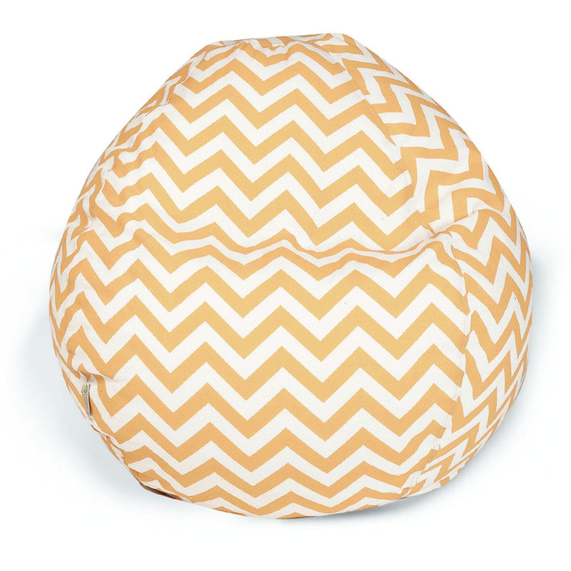 Velvet Bean Bag Chair & Lounger, 22'' H x 28'' W x 28'' D, Yellow