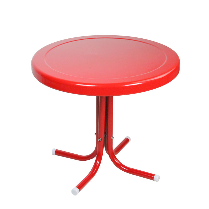 Table d'appoint d'extérieur 21,75 po Rajmund, Rouge vibrant