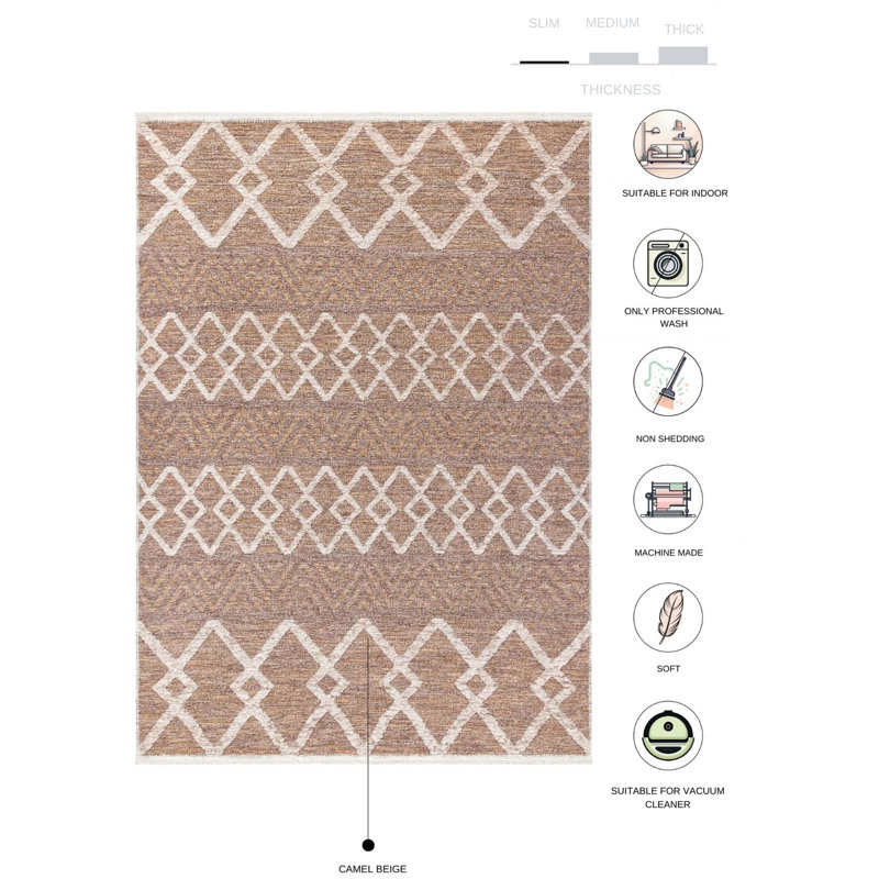 Strander Geometric Indoor Rug, Rectangle 4' x 5'11"