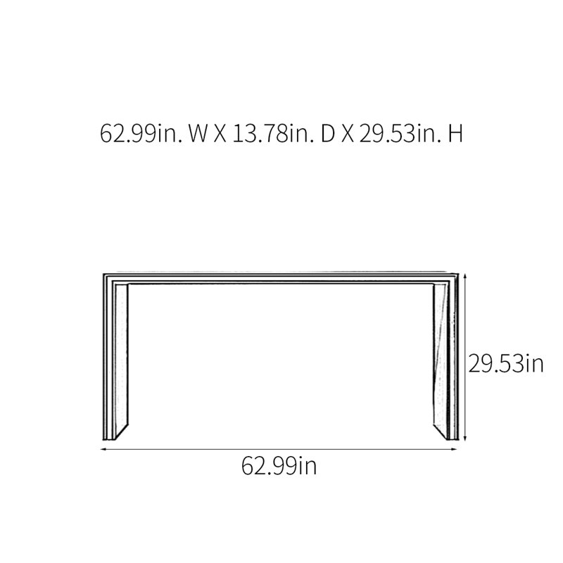 Console rétro minimaliste, H 29,53 po x l 62,99 po x P 13,78 po, Noir