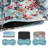 Retro Boho Floral Blue Pad Set,4 PCS Gaming Mouse Pad Set