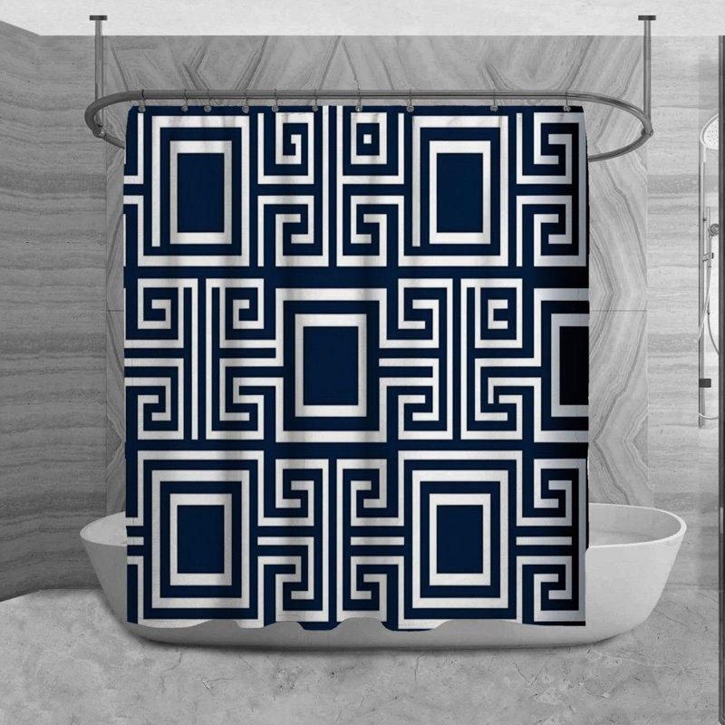 Oniesha Geometric Shower Curtain, 84" H x 70" W