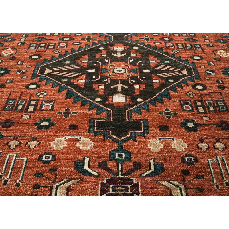 Tapis Oushak en laine nouée à la main 9 pi 11 po x 14 po Oushak