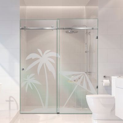 Portes de douche coulissantes en verre l 58 po x H 80 po