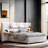 Upholstered Platform Bed With Two Bedside Pillows, Storage Shelves, Two Outlets And USB-1678111603-1678111602