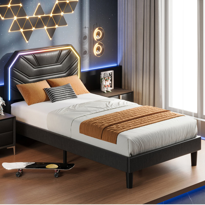 Bed Frames With Lighted Headboard, Extra-long Twin