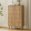 Commode à 5 tiroirs cannelés pour chambre à coucher, commode moderne H 45,5 po avec tiroirs profonds, conception à profil courbé, rangement de tiroir en bois pour le salon, le couloir, la chambre de bébé, le placard de couloir