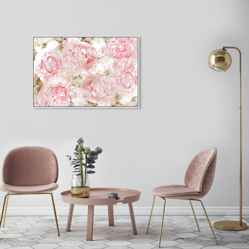 « roses », impression sur toile oliver gal, H 36 po x l 24 po, Cadre blanc