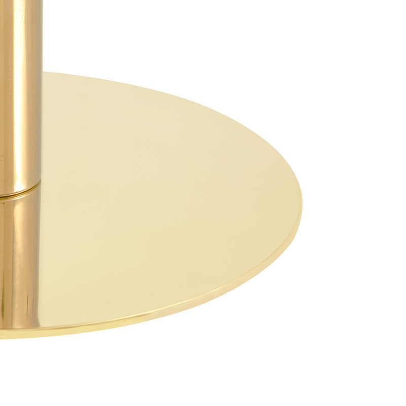 23.6" Round MDF Sprayed With UV Paint Countertop,Marble Texture,  Stainless Steel Edging, Metal Table Legs, Modern Light Luxury Edge Coffee Table.