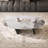 51" Modern Oval Coffee Table, Glossy Sintered Stone Table top With N-Shaped-Steel Base