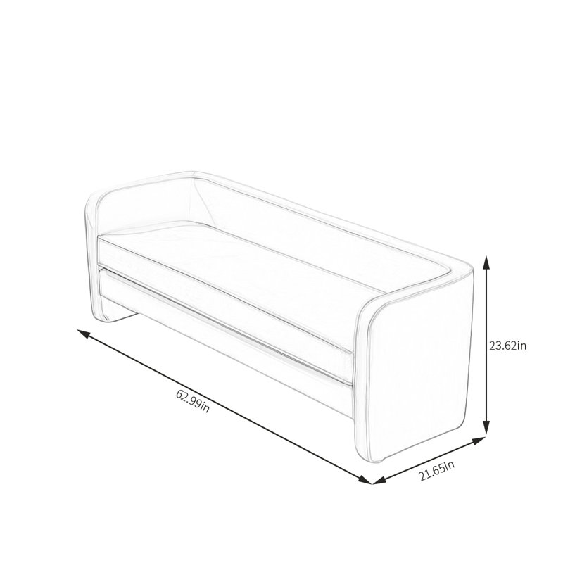 Canapé Tarrius, H 23,62 po x l 62,99 po x P 21,65 po