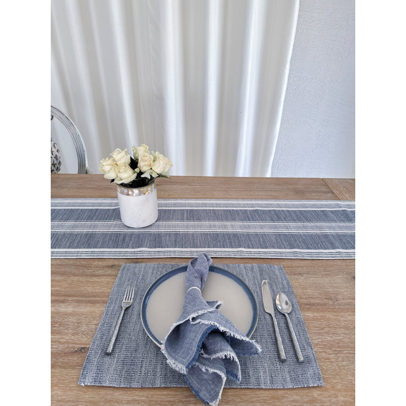 Striped Table Runnner, Indigo