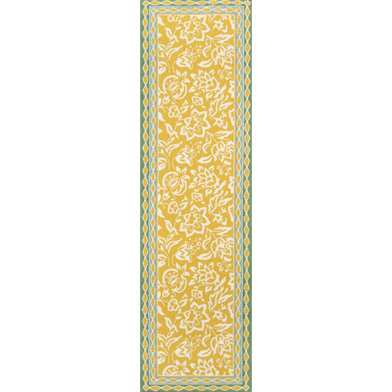 Rilynn Hand Woven Floral Area Rug, Runner 2'3" x 8'