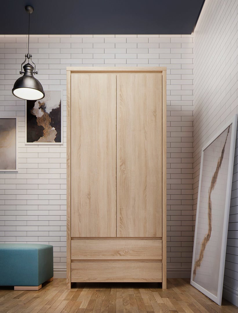 2 Door Manufactured Wood Wardrobe