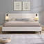 Lit tapissier Chic Boucle avec lumières et tablettes intégrées, blanc, très grand-242062653-242062643