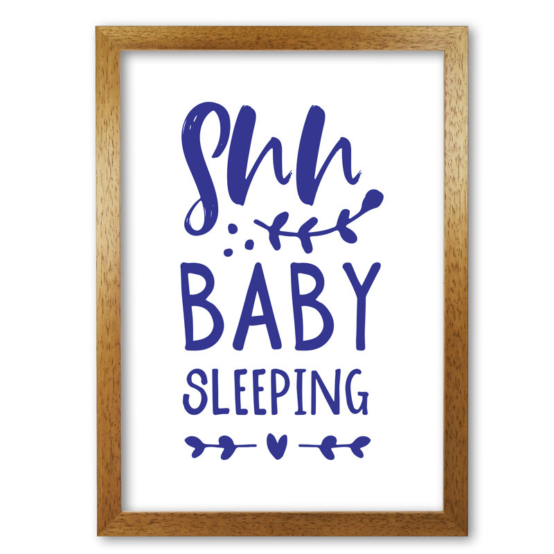 Shh Baby Sleeping - Print, Honey Oak Frame, 42 cm H x 30 cm W x 5 cm D
