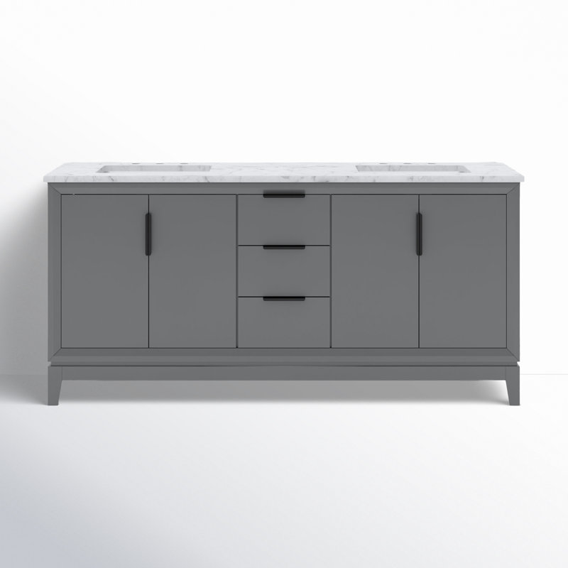 Ensemble de meuble-lavabo double 72 po Belmar, Gris cachemire