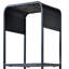 Armoire de salon en béton gris et noir avec tiroir à 2 tablettes ouvertes moderne en métal