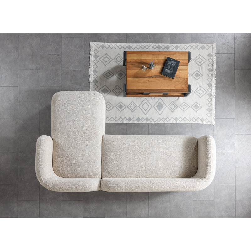 Canapé modulaire courbé et chaise longue Hough, Boucle de sable, Rignt faisant face à la main
