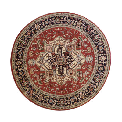 Yasline One-of-a-Kind 7.7x7.7 Round Area Rug Rust