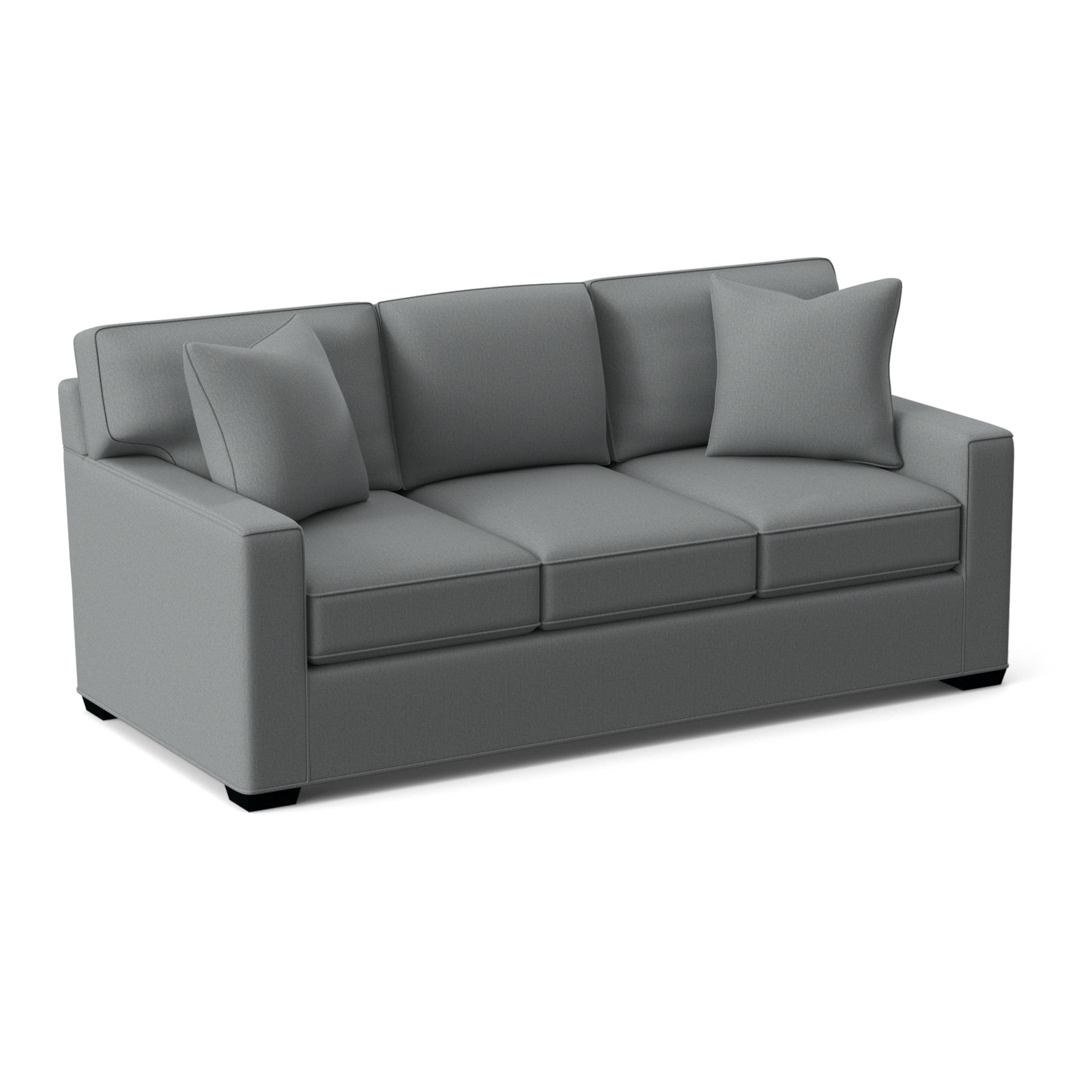 Gramercy Park 81'' Upholstered Sofa, Light Blue Performance Fabric; 0851-55, Black Finish